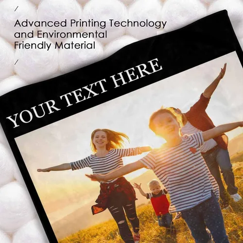 Vista 6 de Artsadd Mantas personalizadas con imágenes y texto con mis propias fotos para padres, niños, perros, mejores amigos o parejas, manta personalizada