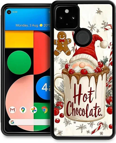 Vista 116 de Funda compatible con Google Pixel 4A 5G, Nochebuena, Google Pixel 4A 5G, delgada, suave, a prueba de golpes, TPU para mujeres y niñas, niños, funda