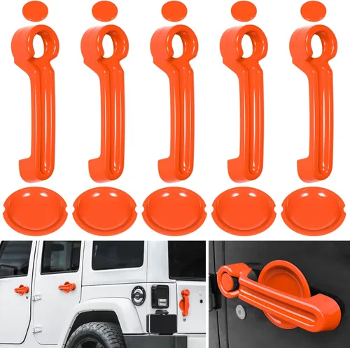 Vista 10 de E-cowlboy Insertos de cubierta de manija de puerta + cubierta de compuerta trasera + protector de rebaje para Jeep Wrangler JK JKU Sports Sahara