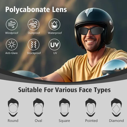 Vista 7 de Motorcycle Riding Glasses Motorcycle Goggles Padding Goggles Motorcycle Sunglasses UV Protection Dustproof Windproof