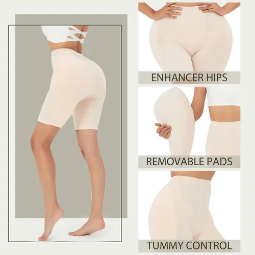 Vista 3 de Bragas acolchadas para realzar la cadera pantalones cortos BBL almohadillas para los glúteos ropa interior para mujer