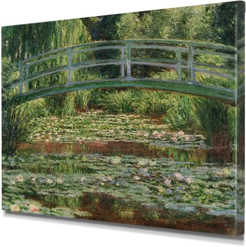 Vista 24 de IPIC - Reproducción artística de los lirios de agua de Claude Monet 1906, impresiones giclée coinciden con el marco dorado clásico, arte de pared