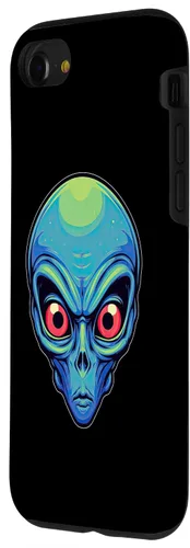 Vista 32 de iPhone 13 Pro Max Alien Face UFO Alien Head Funny Alien Case