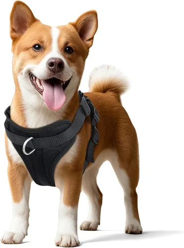 Vista 6 de Wisedog Arnés para perro de tamaño mediano, chaleco para mascotas con clip frontal, arnés ajustable para cachorro con 3 hebillas de liberación
