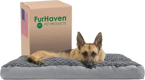 Vista 19 de Furhaven - Cama para perros y gatos, cojín de lujo, diseño rectangular tradicional, cama para mascotas con funda extraíble para perros y gatos