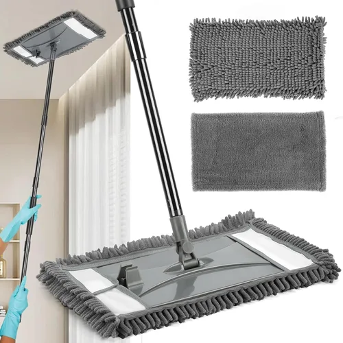 Vista 10 de Trapeador limpiador de pared con mango largo, trapeador de polvo de pared adicional para lavar paredes con 2 almohadillas reutilizables