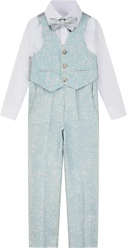 Vista 2 de Boys Suit Formal Tueexdo 6 Pieces Sets for Wedding Prom Party 2-7T