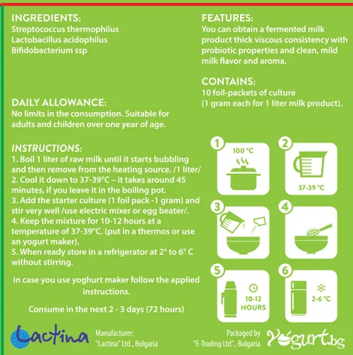 Vista 6 de BIO Yogurt Starter Culture - Pack de 3 sobres con Bifidobacterium y Acidophilus