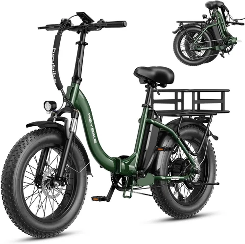 Vista 14 de Heybike Ranger 2.0 Foldable Electric Bike for Adults, 20"×4 Fat Tire Ebike with 1400W Peak Motor, 28 MPH Max Speed, 600Wh Removable Battery, Up to