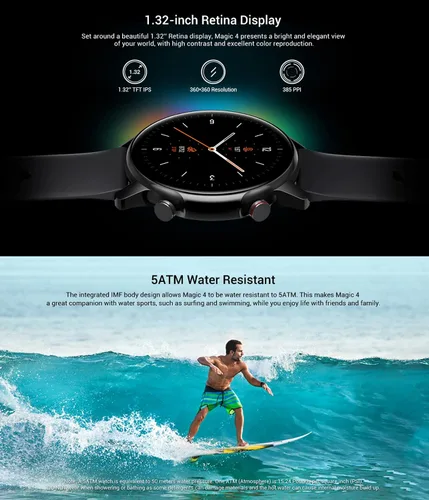 Vista 3 de Reloj inteligente de salud para teléfonos Android iOS Frecuencia Cardíaca Reloj de Presión Arterial Seguimiento del Sueño Mensaje Notificación
