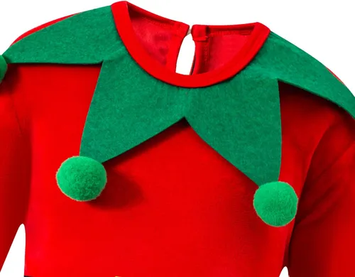 Vista 3 de Fairy Sassy Juego de disfraz de elfo navideño de 4 piezas para niñas