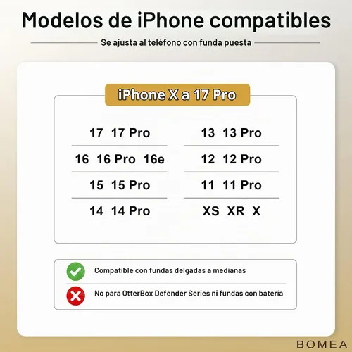 Vista 2 de Funda BOMEA para iPhone 17 Pro 16 16e 15 14 13 12 11 Xs XR Funda para teléfono celular