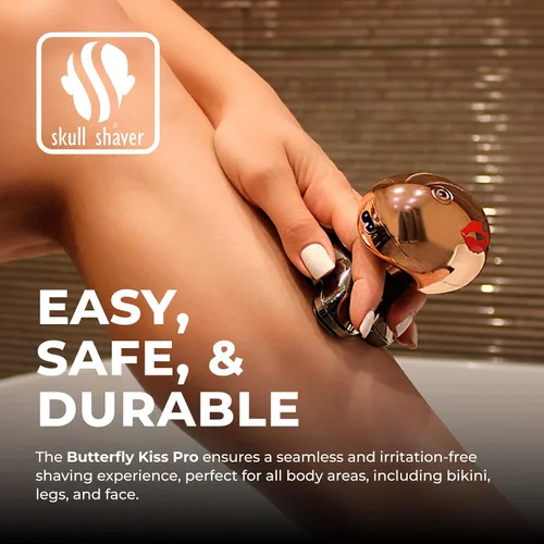 Vista 2 de Skull Shaver Butterfly Kiss PRO - Afeitadora eléctrica para mujeres para línea del bikini, piernas y cuerpo - Uso húmedo y seco - Hojas ergonómicas