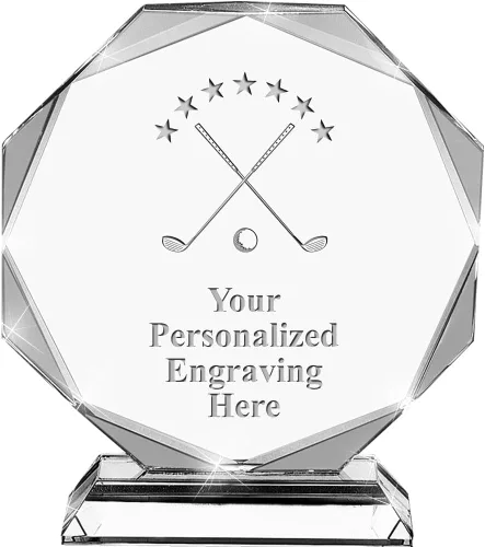 Vista 33 de Premio de cristal personalizado de 6.75 pulgadas con grabado - Premios de trofeos personalizados