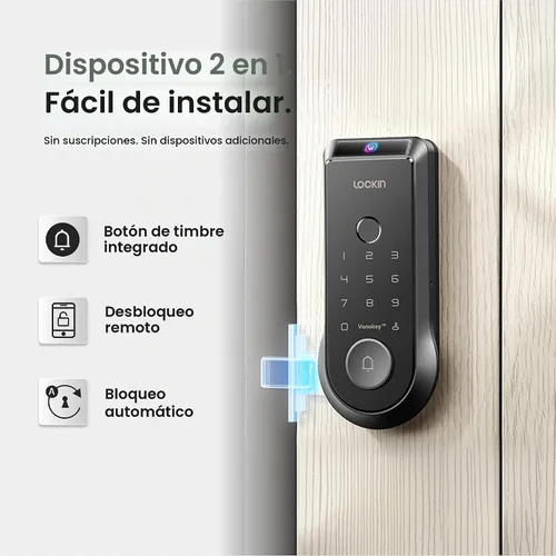 Vista 6 de Lockin Veno Smart Lock, entrada sin llave para vena de palma, batería individual Vena de la palma (sin cámara)