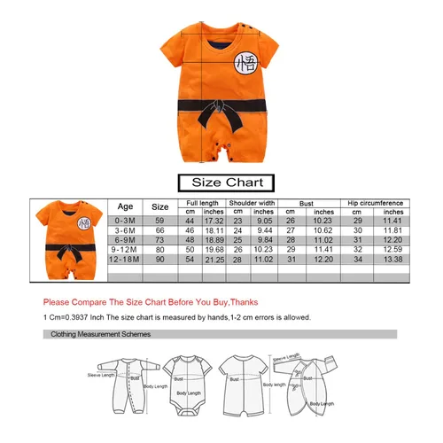Vista 7 de Mameluco de algodón para bebé, cosplay, recién nacido, ropa de una pieza para niño, Naranja2