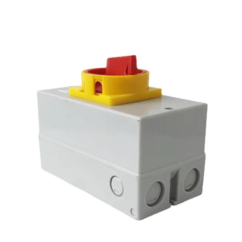 Vista 4 de YMD11-63D ON-Off Interruptor de desconexión aislador de dos posiciones 63A 3P candado Cam Cambio con caja impermeable IP65 (base negra 3P)