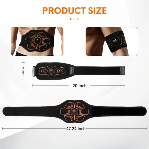 Vista 5 de Estimulador muscular electrónico; estimulador de abdominales, máquina muscular para abdomen/brazos, recargable por USB para fitness, entrenamiento