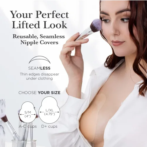 Vista 3 de NIPPIES - Cubiertas para los pezones de la mujer, parches adhesivos de silicona con caja para viajar