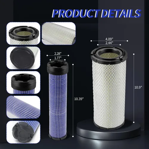 Vista 3 de Para Kawasaki 11013-7044 y 11013-7045 Limpiadores de filtro de aire interior y exterior Combo OEM para Donaldson Kohler 25-083-01-S P821575 y P822858