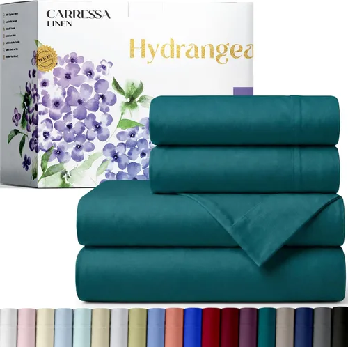 Vista 27 de Carressa Linen - Juego de sábanas 100% algodón de 600 hilos