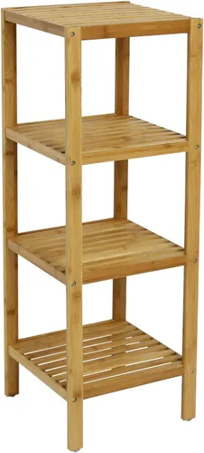 Vista 11 de Kinsuite Estante de almacenamiento de bambú de 5 niveles multifuncional de bambú para baño, cocina, sala de estar