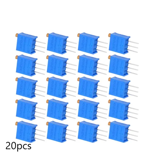 Vista 4 de Fielect 20 Potenciómetros de recortadora multigiro de 100R Ohm Potenciómetros de resistencia variable de 3 pines, 3296W-101