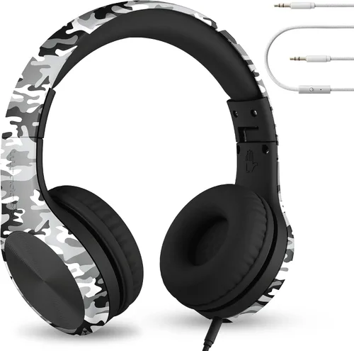 Vista 23 de LilGadgets Connect+ Pro - Auriculares con cable para niños con micrófono, limitación de volumen con cable, tecnología SharePort y acolchado