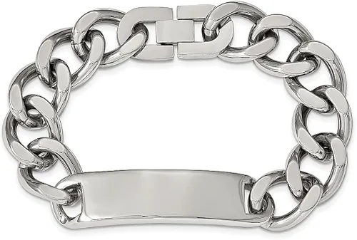 Vista 3 de ICE CARATS Stainless Steel Curb Link 8.75 Inch Id Bracelet Fashion Jewelry for Women Gifts for Her