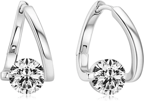 Vista 16 de Lymphatic Earrings for Women Silver Zircon Hoop Huggie Earrings Dainty Fashion Jewelry Gifts A1ï¼ 2 pares de pendientes linfáticos dorados