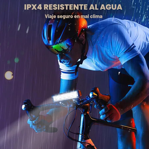 Vista 5 de Potente juego de luces para bicicleta recargables por USB