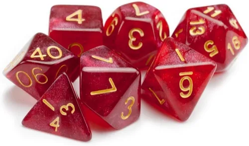 Vista 2 de Wiz Dice Serie II - Juego de dados poliédricos para juegos de rol de mesa de aventura con una bolsa de dados - Juego de dados DND, adecuado