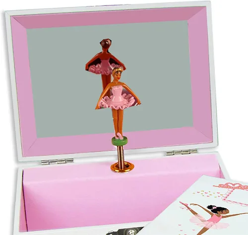 Vista 5 de Joyero musical de lujo de la pequeña sirena afroamericana personalizada con bailarina de piel oscura