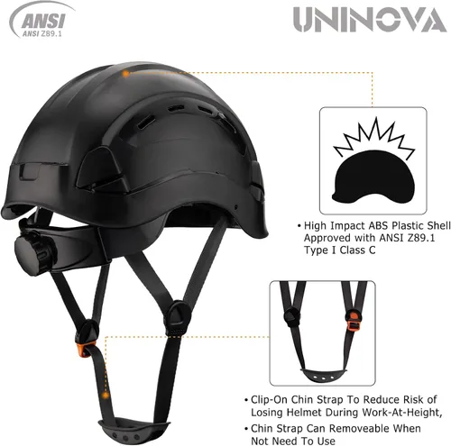 Vista 2 de Hard Hat Construction OSHA Safety Helmet 6 Pt Suspension Adjustable Suspension Cascos De Construccion