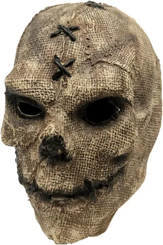 Vista 4 de brableewear Máscara de calavera de terror, arpillera, fantasma, esqueleto malvado, Halloween, novedad, máscara de mascarada