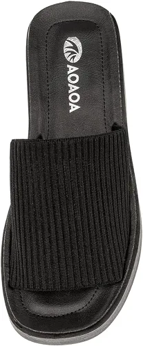 Vista 5 de AOAOA Sandalia de plataforma de punto para mujer con espuma viscoelástica