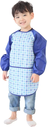 Vista 37 de Plie Kids Waterproof Art Smock – Long Sleeve Apron for Painting, Baking, Sensory Play (Ages 1–10)