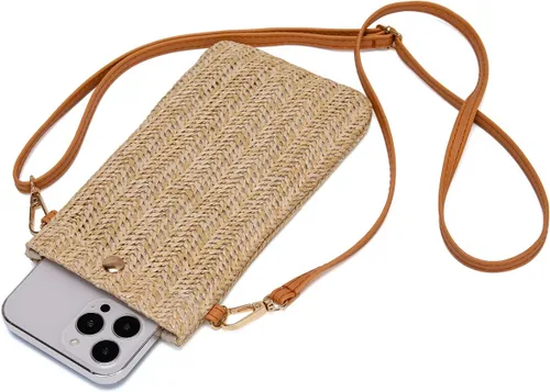Vista 2 de Pequeño bolso cruzado de paja ligero de verano para mujer