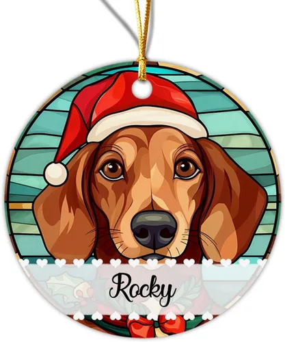 Vista 26 de Adorno de Navidad de Alaskan Malamute 2025, con nombre personalizado de Alaskan Malamute estilo vitral, regalo para hijo e hija, adorno