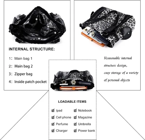 Vista 3 de Angel Kiss Bolsos para mujer con tiras en la parte superior, bolso estilo Hobo, bolsas de hombro espaciosas y casuales, cartera estilo Tote de PU