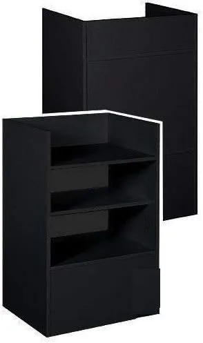 Vista 2 de Only Garment Racks Soporte de registro de melamina negra, 24 x 38 x 18 pulgadas, con estante ajustable