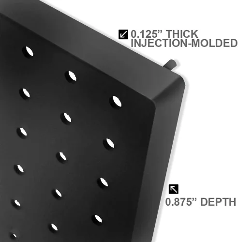 Vista 2 de Azar Displays 900944-BLK El kit organizador de pared multiusos de 24 piezas con dos paneles y surtido de accesorios: ganchos, compartimento divisor