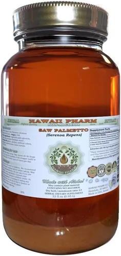 Vista 5 de Hawaii Pharm Saw Palmetto Extracto líquido sin alcohol, grado profesional, pequeño lote hecho a mano Saw Palmetto (Serenoa Repens), suplemento