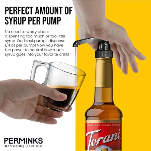 Vista 5 de Bomba de jarabe compatible con botellas Torani y Davinci (25.4 oz - 750 ml) (Negro)