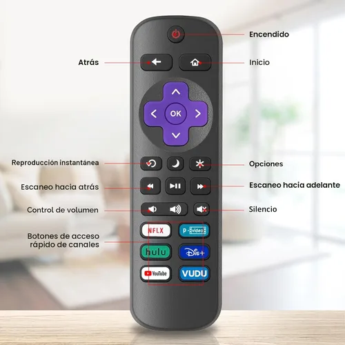 Vista 5 de Paquete de 3 controles remotos de repuesto para Roku TV, compatible con todos los TCL Roku/Hisense Roku/Onn Roku/Sharp/Philips Roku