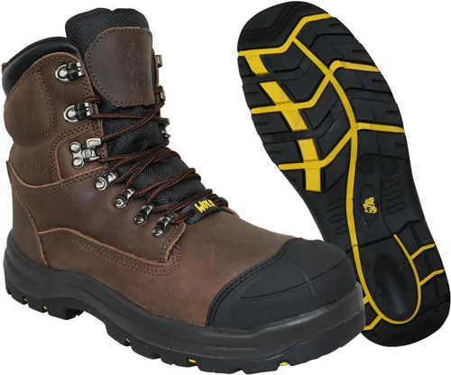 Vista 10 de WOLF Work Boot 100% Waterproof Genuine Leather Oil, Impact, Compression & Puncture Resistant Electrical Hazards Non-Slip Sole Padded