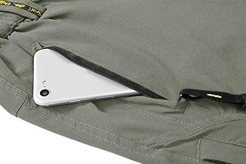 Vista 4 de TBMPOY Pantalones de senderismo y montaña, ligeros, impermeables, con cinturón, secado rápido, para hombres