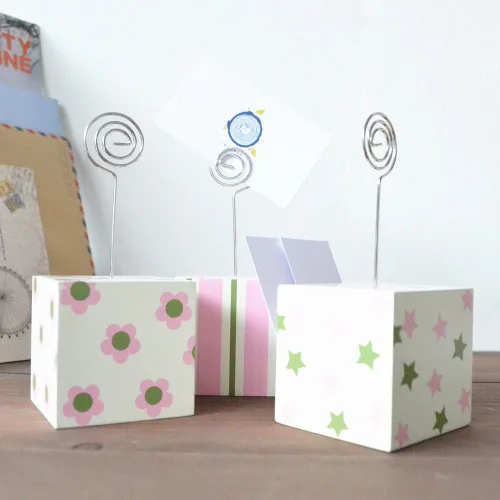 Vista 6 de Honbay 30 unids DIY forma redonda anillo lazo artesanía alambre clip tabla nota foto memo titular de metal abrazadera arcilla pastel decoración