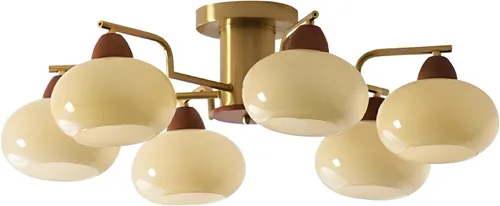 Vista 11 de KCO Lighting Lámpara de Techo Dorada de 3 Luces con Globo de Cristal Chandelier Sputnik Vintage Accesorio de Lámpara de Techo Sputnik Chandelier