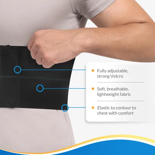 Vista 4 de Soporte para Costillas Fracturadas para Hombres - Faja de Compresión para el Pecho para Soporte de Costillas Agrietadas y Alivio del Dolor de Pecho